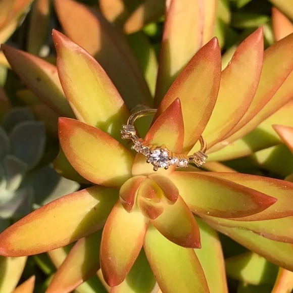 NEW! Dainty “Delphine” 18K Diamond Engagement Ring - Picture 8 of 9